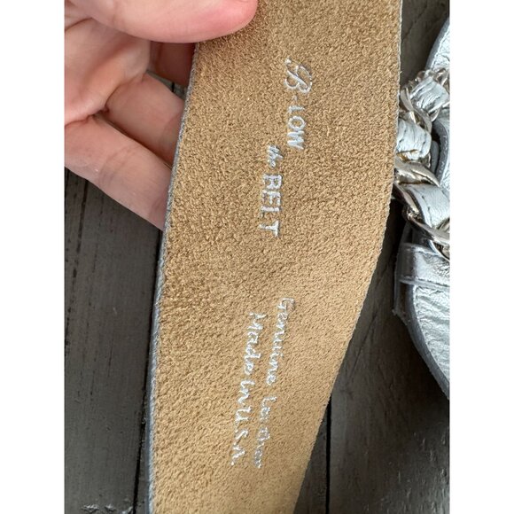 B-Low the Belt Silver Leather Belt - Picture 3 of 4